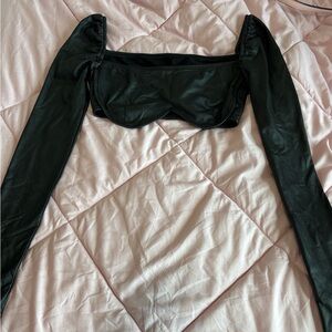 Leather crop top